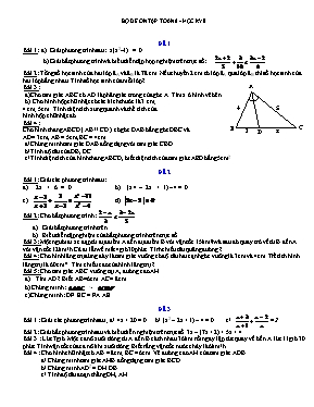 Bộ đề ôn tập Toán 8 - Học kỳ II